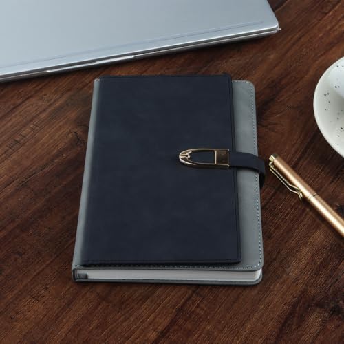 Image of Zesto A5 Notebook Classic Pro | 14.8 x 21 CM | 100 GSM | PU Leather Cover | 200 Natural Shade Ruled Pages | Journal for Writing, Office Diary, Gift for Father, Brother, Teacher | 1032 - Black