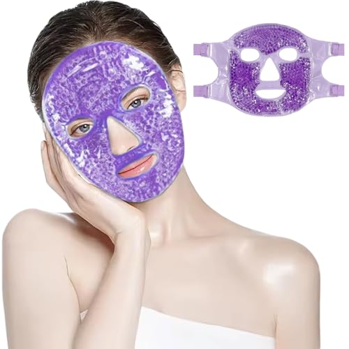 Máscara para ojos de hielo de enfriamiento para reducir la hinchazón reutilizable Compresión caliente y fría Los ojos faciales con respaldo suave para las migrañas, debajo de la máscara de los ojos