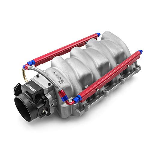 Intake Manifold Compatible with GM LS LS1/LS2/LS3/LS6/LS7/4.8L/5.3L/6.0L/6.2L - Dual Plane Design Square Bore Carb Pattern Lightweight Performance Build