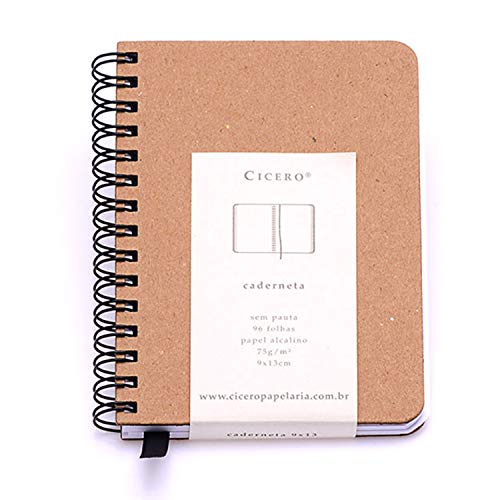 Caderneta Wire O Kraft, Cicero, 2537, Bege, Pequeno (9X13)