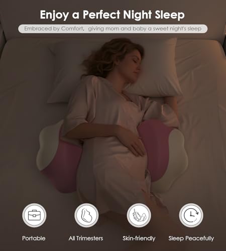 Image of Pregnancy Pillows for Sleeping, Memory Foam Maternity Pillow Support for Back Belly HIPS, Adjustable Travel Wedge Pillow for Pregnant Women, Side Sleeping Pregnant Pillows with Cooling Pillowcase