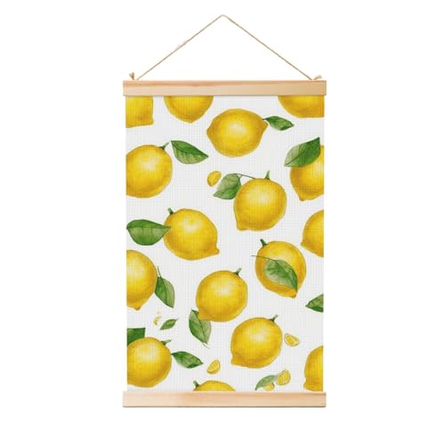 Peinture d'art vintage amusante jaune citron sur toile haut de gamme