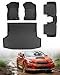 DrCarNow All-Weather Car Floor Mats Compatible with Subaru WRX 2022-2025 Trunk Liner, Anti-Slip TPE Waterproof Heavy-Duty Black Full-Season Protection