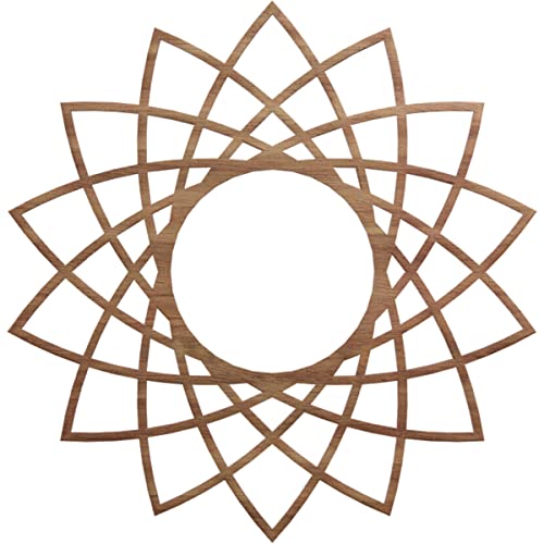 Image of Ekena Millwork 24 inchOD x 9 1 /4 inchID x 3 /8 inchT Eleanor Wood Fretwork Pierced Ceiling Medallion, Walnut