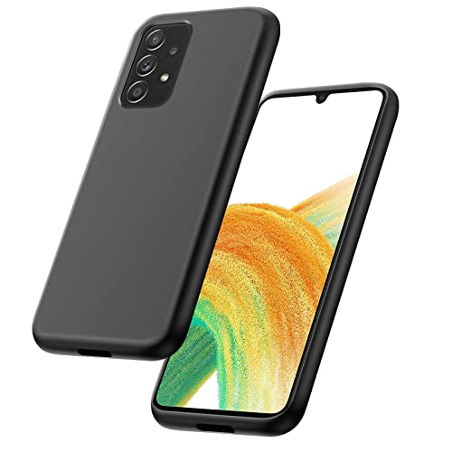 Agedate für Samsung Galaxy A33 5G Hülle, Anti-Fingerabdrücke Fallschutz Handyhülle Kompatibel mit Galaxy A33 5G, Stoßdämpfend Ultradünnes Matte Case TPU-Silikon Schutzhülle für Samsung A33 5G,Schwarz Cover