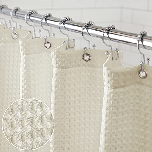 Gorilla Grip Waffle Shower Curtain, Thick Weighted Fabric, Wrinkle and Rust Resistant, Classic Hotel Quality Design, Heavy Duty Long Curtains for Bathroom Showers, Bath Tubs, Machine Wash, 72x72 Ivory Gorilla Grip Waffle Shower Curtain, Thick Weighted Fabric, Wrinkle and Rust Resistant, Classic Hotel Quality Design, Heavy Duty Long Curtains for Bathroom Showers, Bath Tubs, Machine Wash, 72x72 Ivory