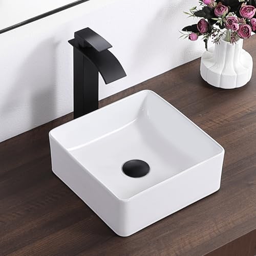 KARAMAG Vessel Sink Rectangular 12 Inch Bathroom Sink Square Small Sinks 11.8'x11.8' Modern Above...