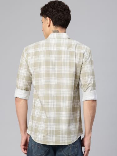 Image of Majestic Man Comfort Slim Fit Pure Cotton Checked Casual Shirt
