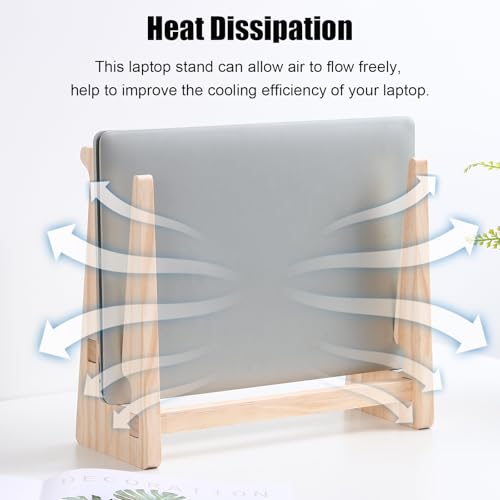 Base de madera para laptop ajustable OUNONA miniatura 3