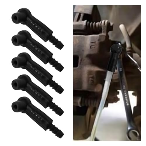 5PCS Car Oil Bleeder Pump Exchange Adapter, Brake Oil Changer Connectors, Brake Fluid Replace Tools, Quick Exchange Connector Tool Suction Pipe Joint Accessories for Car Truck Vehicles (Black)