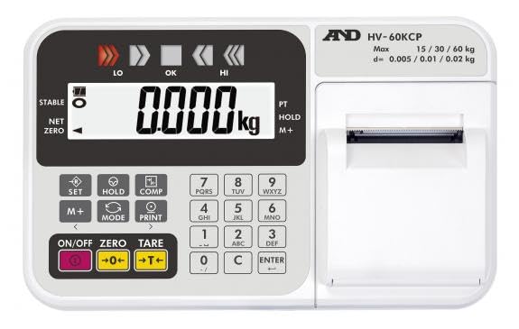 A&D HV-60KC, High Performance Triple Range Bench Scale, 150 lb x 0.05 lb, NTEP