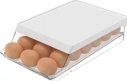 Ou Organizador de Ovos Roll 21 Unidades Branco Linha Clear Fresh