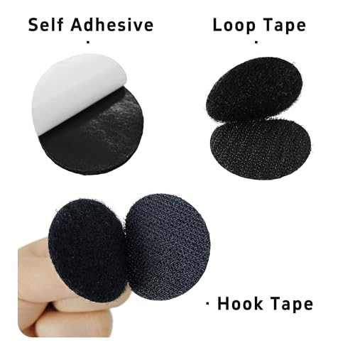 Image of 30 Pairs 1.5 Inch Round Hook and Loop Dots, Double Sided Self Adhesive Tape, Black Nylon Sticky Fasteners for Home, Office, Wall Decor, Carpet Gripper, DIY Projects