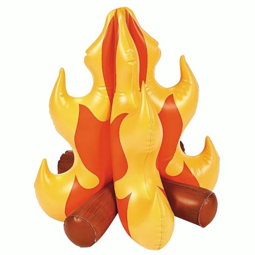 Fun Express Inflatable Campfire (18 inches Tall) Camping Prop, Great for Indoor Camping, Sleepovers and Scene Settings - VBS Vacation Bible School Supplies/Decor