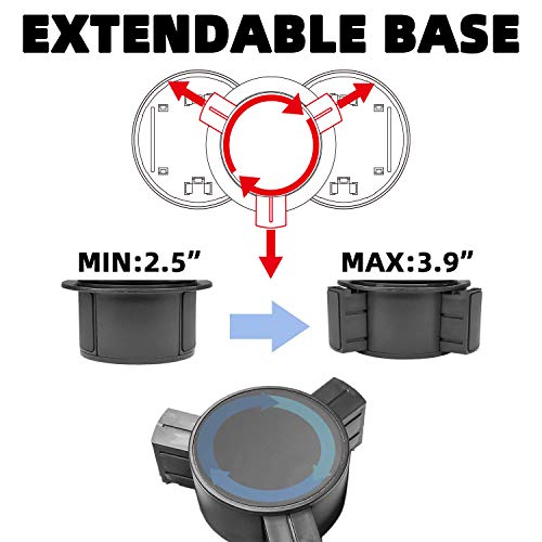 Isaddle Car Cup Holder Extender With Adjustable Mounting Base - Cup Slot 1-2 Splitter Expander Organizer Fits Vehicle Boat Truck Rv Holds Standard Drinks Water Bottles #TOP2