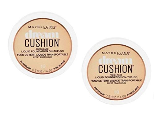 Pack of 2 Maybelline New York Dream Cushion Fresh Face Liquid Foundation, Porcelain (10)