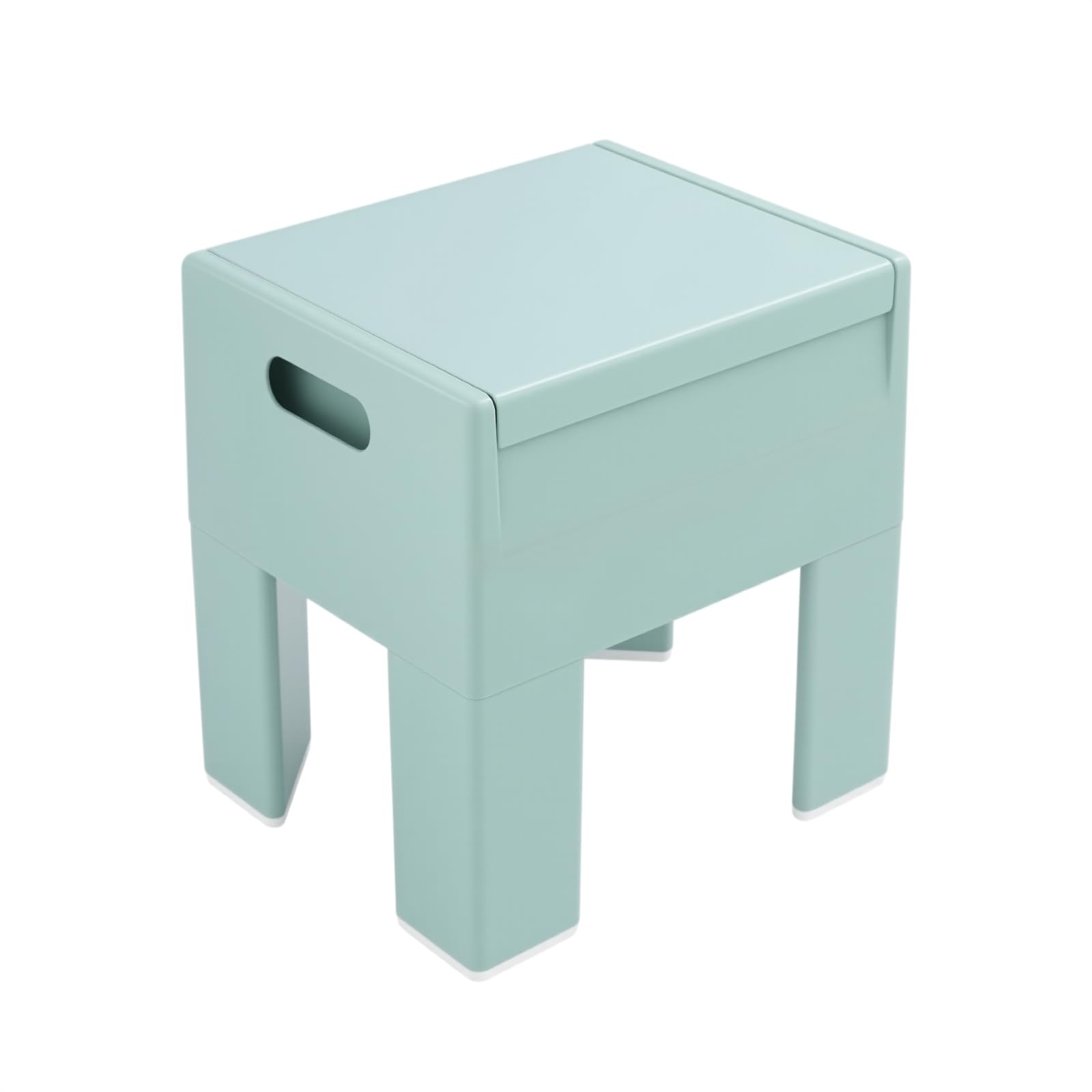 Pouf con vano portaoggetti multifunzionale, sgabello basso, per soggiorno, camera da letto, 37 x 31 x 40 cm (blu marino)