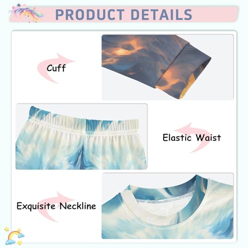 ALAZA White Wolf Howling Pajama Set Pijamas Para Niños Long Sleeve Sleepwear3