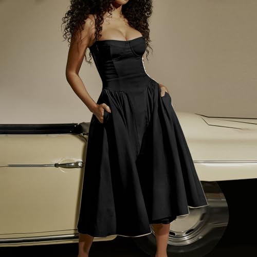 Robe d'été anti-chaleur coupe trapèze et dos nu fluide