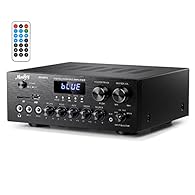 ♫【220 WATTS PEAK POWER】Moukey 2.0 Channel Bluetooth Stereo Amplifier Receiver is compact but powerful, which is perfect for your karaoke, home theater, acoustic sound system, and monitor headphones. Provides with 220 watts peak power output, you can ...