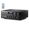 Moukey Stereo Receivers with Bluetooth 5.0, 2.0 Channel Power Audio Amplifier Stereo System w/USB, SD, AUX, RCA, MIC in w/Echo, LED for Karaoke, Home Theater Speakers, 400W Peak, 25W 2 RMS- MAMP1