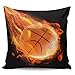 Taie d'oreiller Basket-Ball en Feu Art Conceptuel Abstrait Housse De Coussin Rétro Housse d'oreiller Décoratif Taie D Oreiller pour Jardin, Chambre, Chaise, 45X45Cm