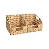 Storageworks pantry baskets for organizing wicker baskets with built in handles handwoven wicker storage baskets water hyacinth for shelves 2 pack  urban country home decor