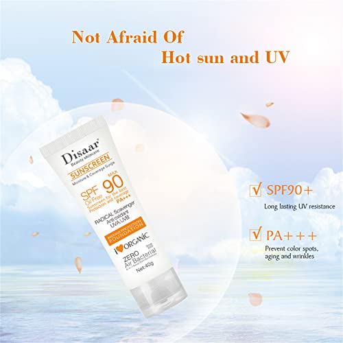 Barabum Facial Sunscreen Lotion Cream Beauty Skin Care SPF 90 Oil Free Radical Scavenger Anti Oxidant UVA/UVB 40g Britening Anti Sun Day Cream – Image 6