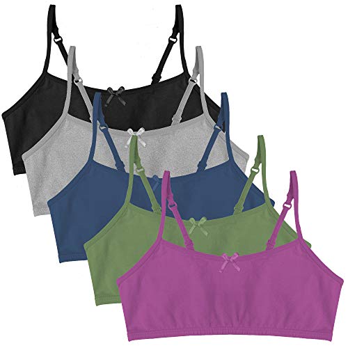 Image of Popular Cotton Girls Training Bra - Crop Cami Training Bras for Girls with Adjustable Straps. Cotton Bra Pack.