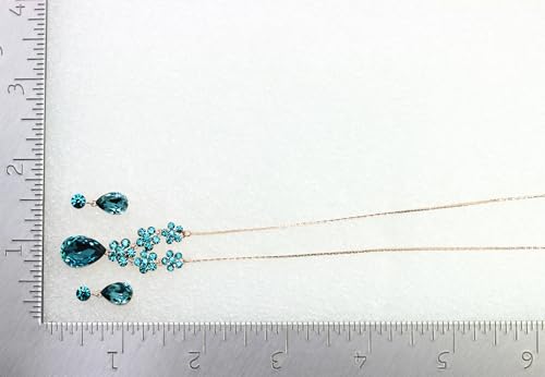 Image of Faship Gorgeous Rhinestone Crystal Floral Necklace Earrings Set