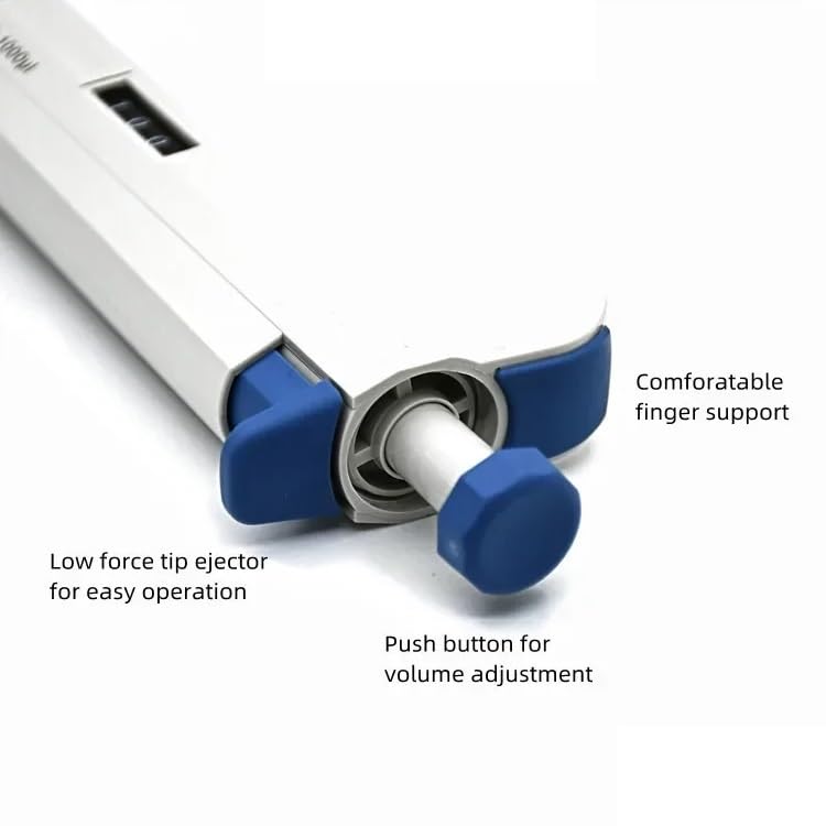 Single Channel Manual Adjustable TopPette Pipette 2-10ml Pipettor Pipet 0.1-2.5ul/0.5-10ul/20-200ul/100-1000ul Come with Tips(20-200 ul)