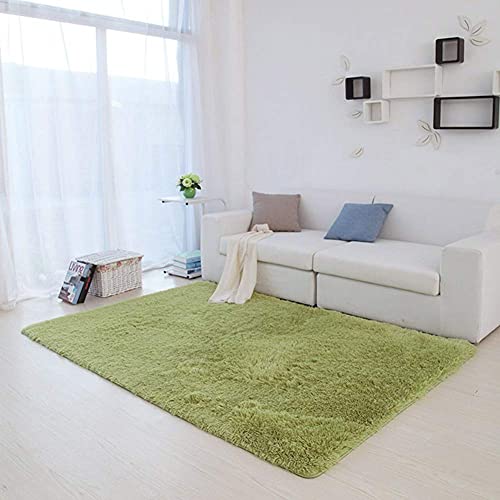 Super Soft Primium Quality Microfiber Shagg Rectangular Carpet Collection With 2 Inch Pile Height For Floor Carpet Size 2X6 Feet Colour Green