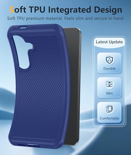Image of FNTCASE for Samsung Galaxy S25 FE Case: Shockproof Protective Lightweight with Screen Protector Duty Rugged Cell Phone Cover Non Slip, Military Grade Drop Protection for S25FE(Navy Blue)