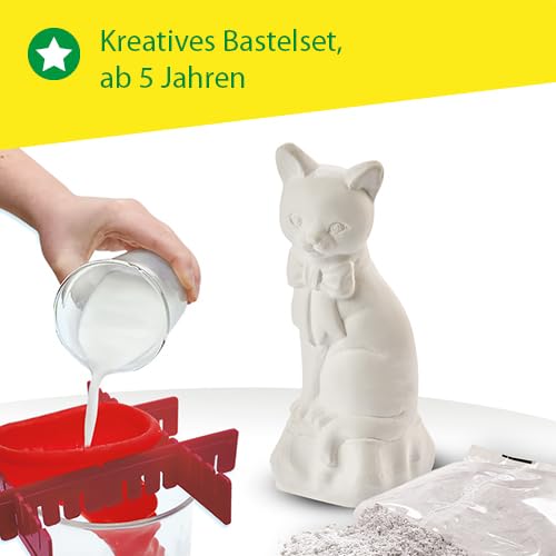 SES Creative 01218 Gips Gießen Bastelset Katze, Tier-Bastelset für Kinder, Diverse Farben – Ansicht 3