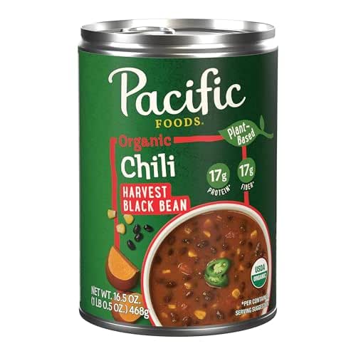Pacific Foods Organic Harvest Black Bean Chili, Plant Based, 16.5