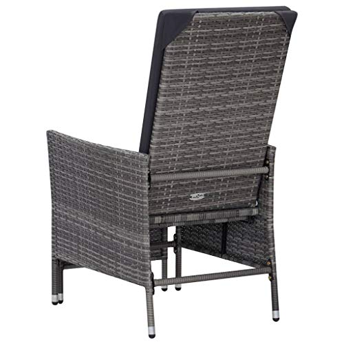 Chaise longue de jardin résistante intempéries transat alu gris - 7