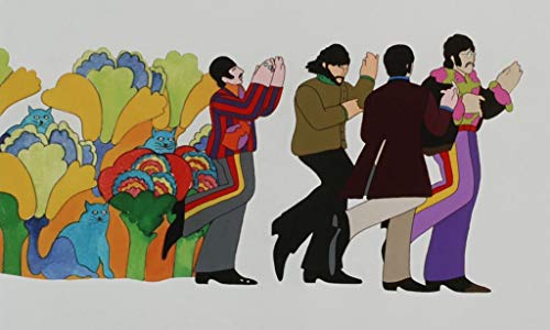 Poster Affiche The Beatles Yellow Submarine Dessin Film 70’s Hippie Pop - Les Beatles, Paul McCartney, John Lennon, RIngo Starr, George Harrison Poster Affiche The Beatles Yellow Submarine Dessin Film 70's Hippie Pop