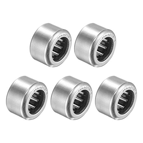 uxcell HK101610 Needle Roller Bearings 10mm Bore 16mm OD 10mm Width Chrome Steel Open End 5pcs