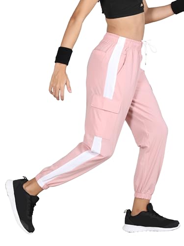 Image of CHKOKKO Women High Rise Sports Gym Track Pant Running Lower with Cargo Pocket