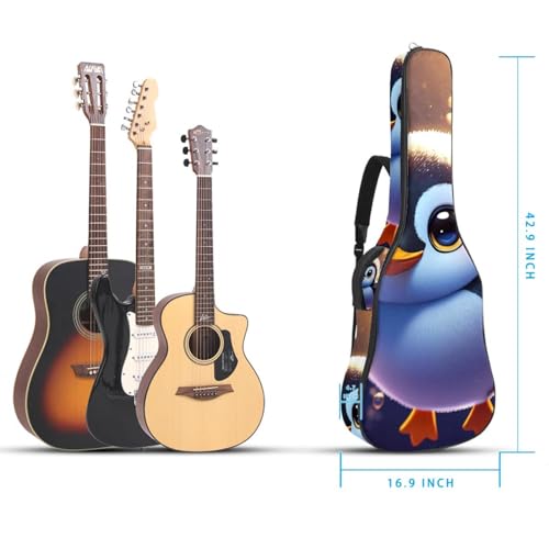 Sac pour guitare acoustique étanche motif pingouin 42.9" multicolore