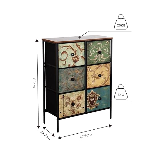 Image of Amazon Brand - Umi Fabric Chest of Drawers for Storage Closet Storage Units Dresser Storage Organizer Chest of Drawers Storage Organizer for Living Room Bedroom Wardrobe Clothes Book - 67.5x29.8x89cm