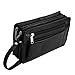 Bag Street Leder - Exquisite Leder Herren Handgelenktasche, Herrentasche, Handtasche, Handgepäck-Tasche (Schwarz - Doppelkammer) - präsentiert von ZMOKA®