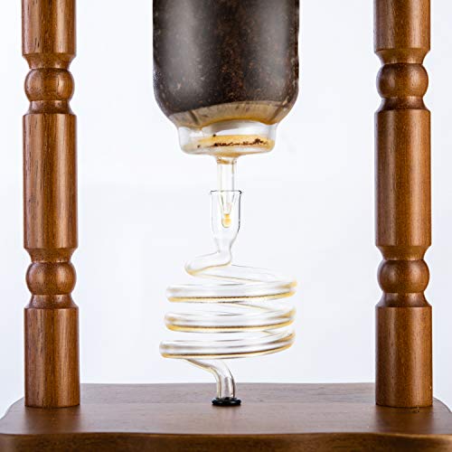 image for YAMA Glass YAMCDM8CBR, Brown Frame Cold Brew Drip Coffee Maker, 6-8 cu