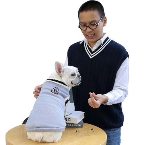 AttRex 可愛い ペット犬の服 ニット セーター 秋冬 おしゃれ かわいい ドッグウェア パーカー コート 小型犬 中型犬 大型犬 暖かい 防寒 猫 トイプードル 洋服 お散歩お出かけウェア (XL,グレー)