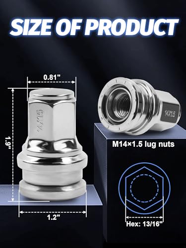 Image of 32PCS 14x1.5 Lug Nuts Replace HCPZ-1012-B HCPZ-1012-A