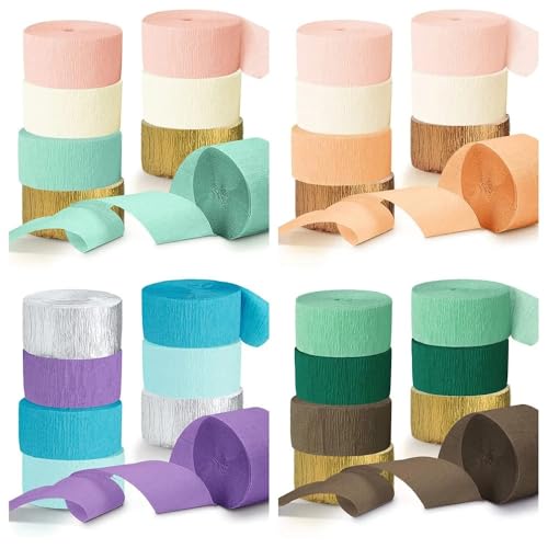 Papier crépon multicolore lot de rouleaux souples pour pliage