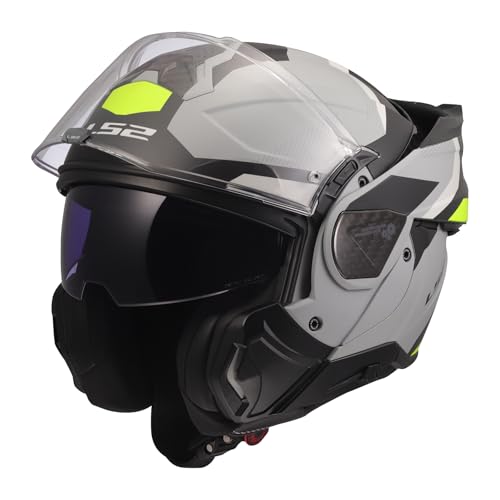 Image of LS2 Helmets Advant II Modular Motorcycle Helmet W /SunShield (Gloss Jeans Gray - X-Small)