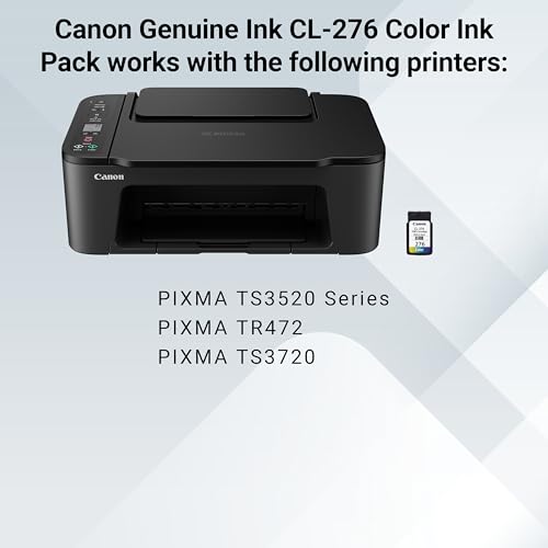 Image of Canon CL-276 Genuine Color Ink Cartridge, Compatible with TS3520 /3522, TR4720 /4722, TS3720 /3722
