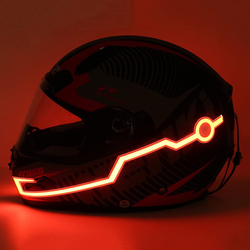 Image of Motorcycle helmet light strip,Helmet EL Light Bar,Helmet Cycling LED Sticker Light Night Riding Signal Helmet Light for Motorcycle Bike Helmet (red)