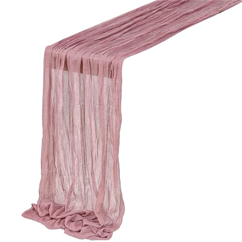 Exquisito camino de mesa semitransparente con volantes para decoración del hogar, boda, despedida de soltera, cumpleaños, camino de gasa larga, semitransparente, decoración de tela de gasa para boda